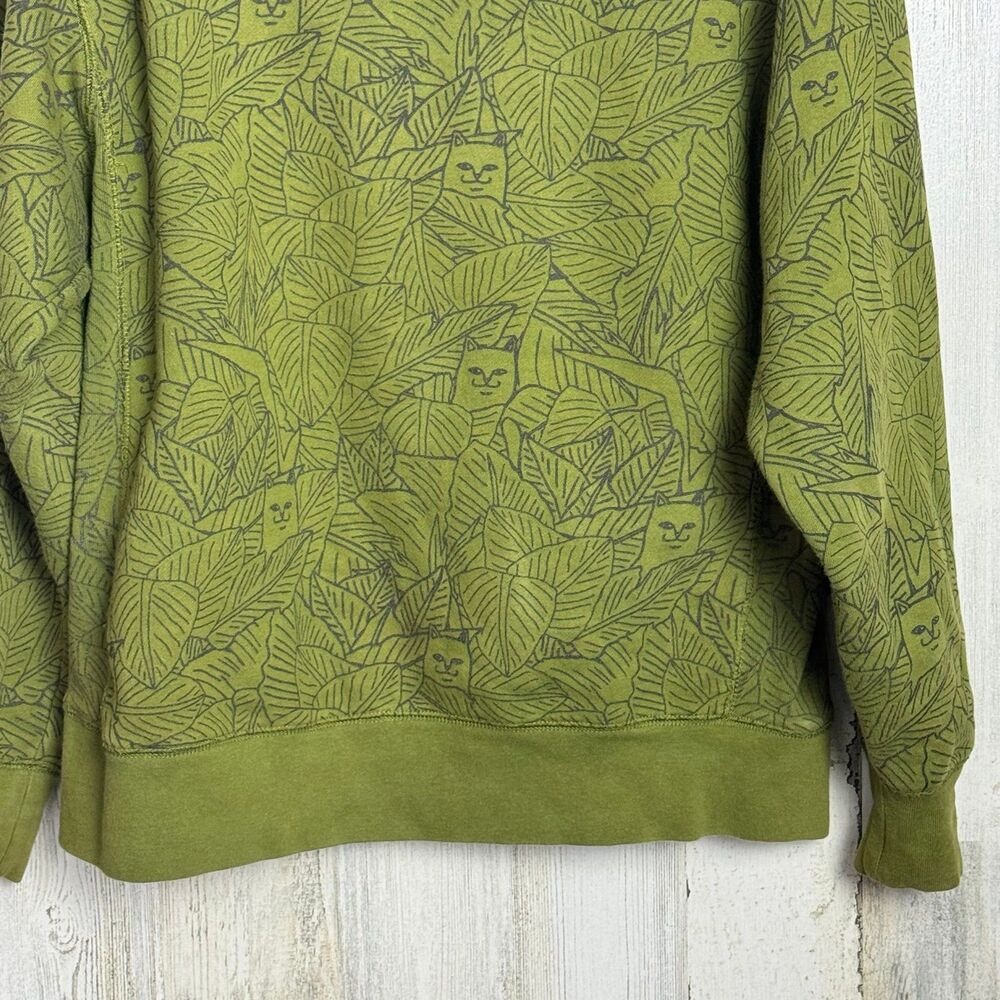 RIPNDIP Hoodie Cat Leaf Graphic Print Sweatshirt Mens small - Picture 8 of 10